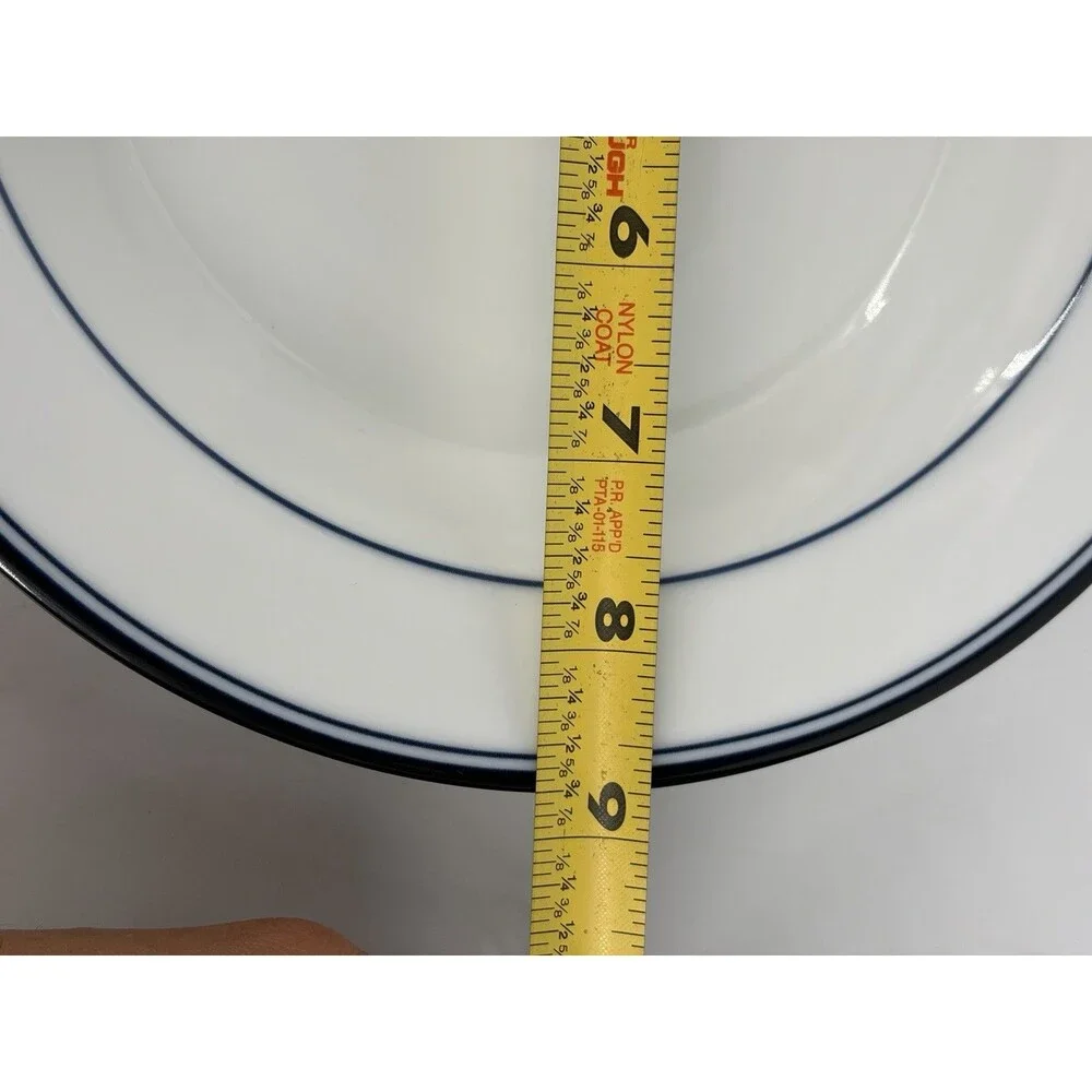 Dansk International Design Concerto Allegro TL Blue White Rim Soup Pasta Bowls 4